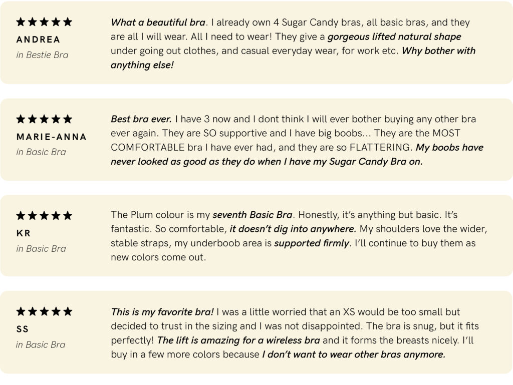bra customer reviews